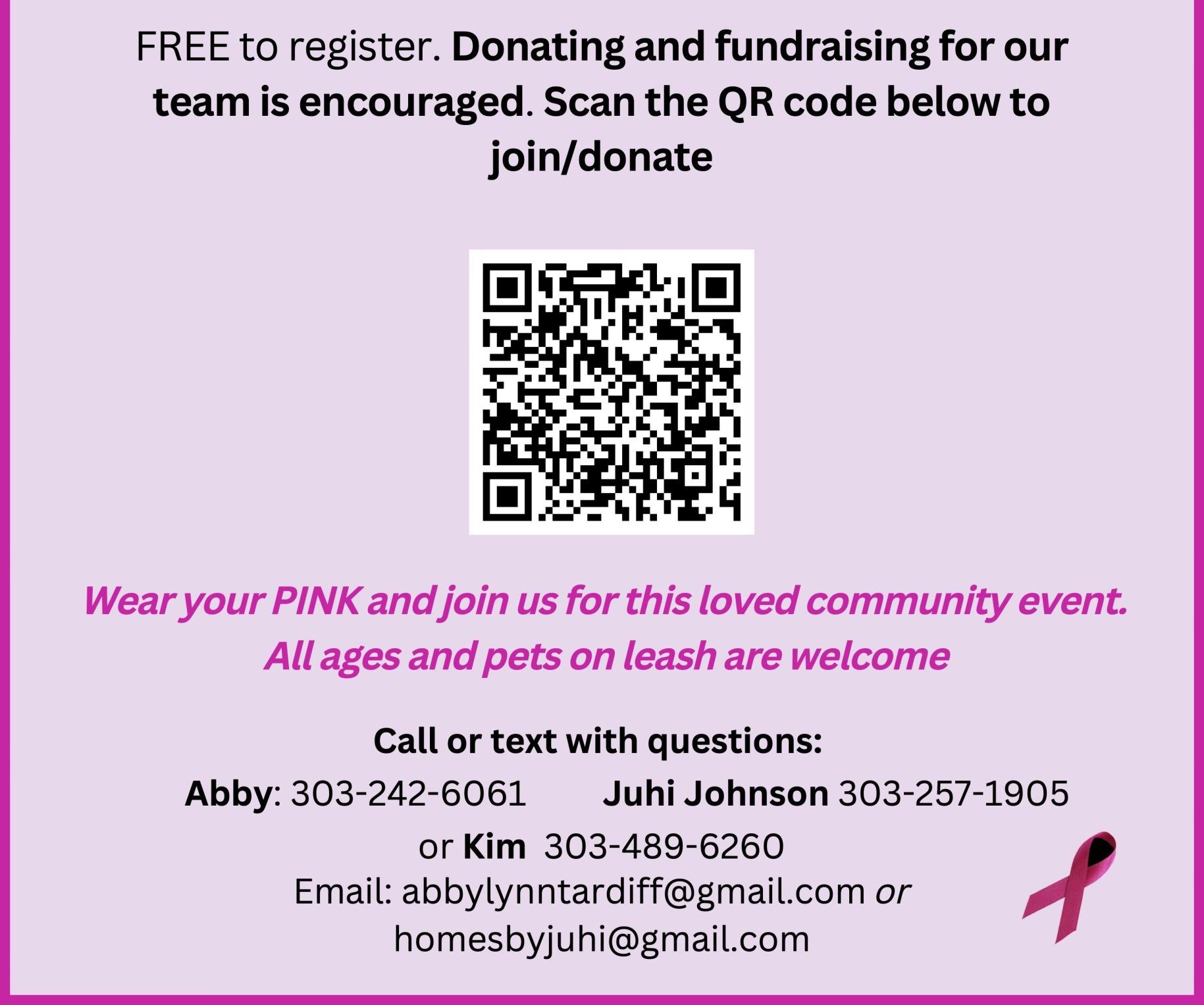 Willow Creek Walk for the Cure will be held on October 5th, 2025.
