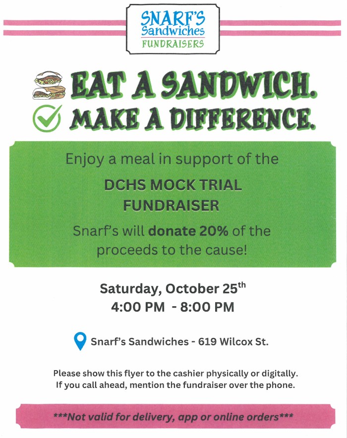 Snarfs DCHS Mock Trial Fundraiser