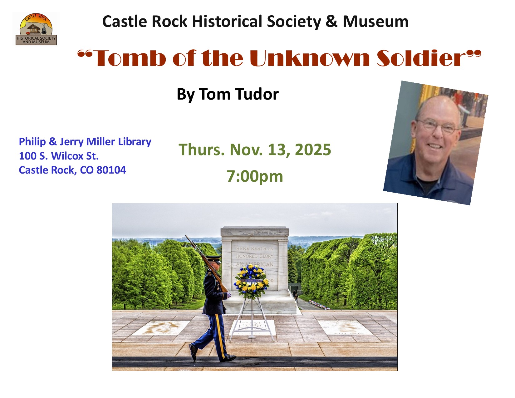 Castle Rock Historical Society & Museum's Monthly Presentation: Tomb of the Unknown Soldier