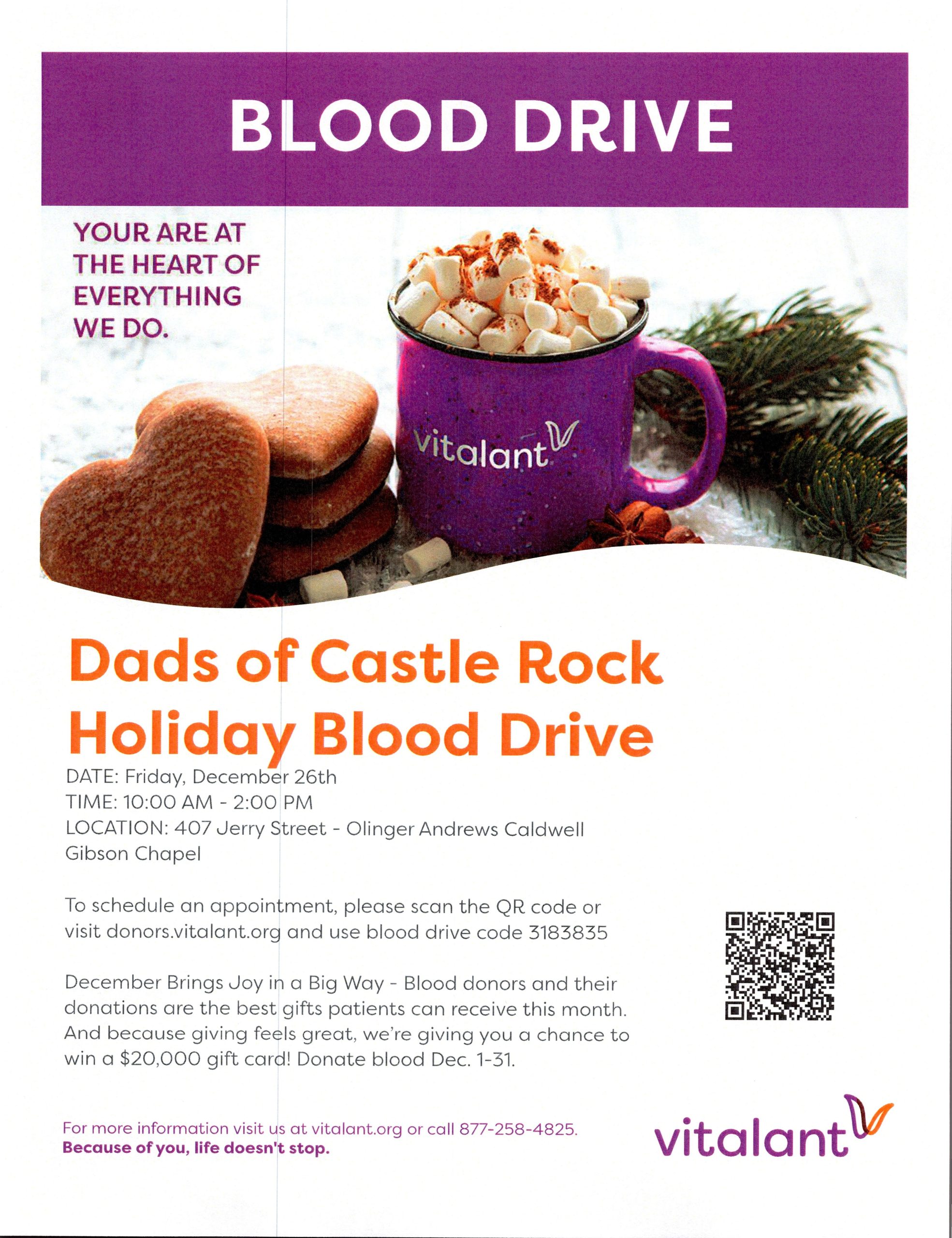 Dads of CR Holiday Blood Drive